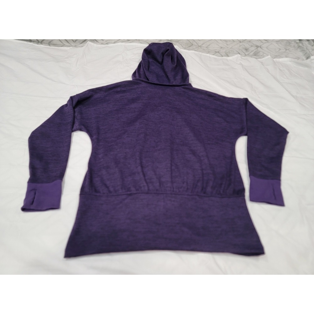 Athleta Full Zip Hoodie Sweatshirt Womens Large Purple Thumbholes Pockets EUC - Picture 7 of 16